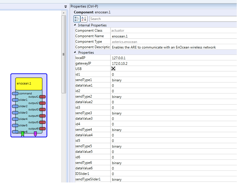 Screenshot: EnOcean plugin Screenshot: EnOcean plugin